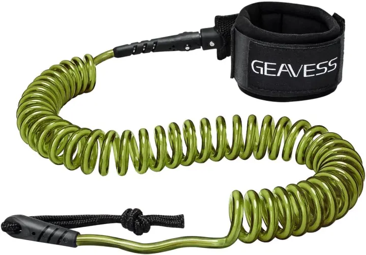 11 ft Coiled SUP Paddleboard Leash with Padded Ankle Cuff