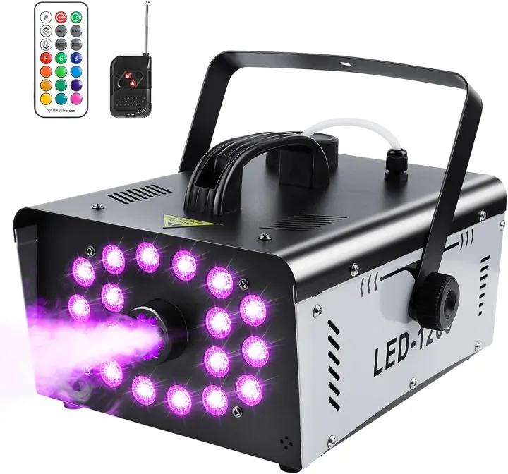 1200W Fog Machine with 18 LEDs — Indoor/Outdoor Fogger