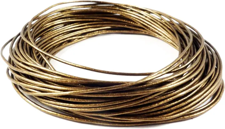 1mm Metallic Round Leather Cord for Jewelry — 10 Meters (Metallic Bronze)