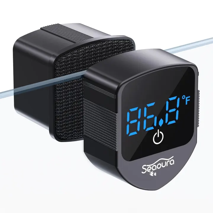 2-in-1 Aquarium Magnetic Cleaner with Digital Thermometer