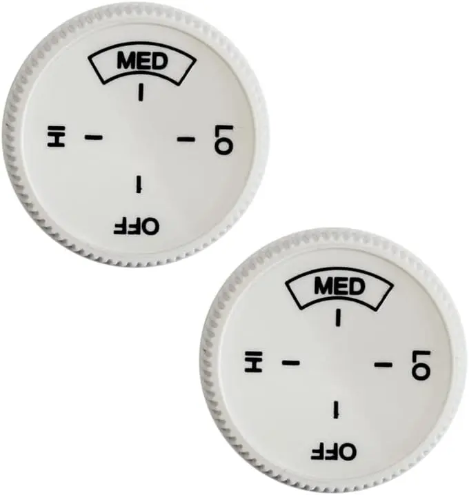 2-Pack Baseboard Heater Thermostat Dial Knobs — White Replacement