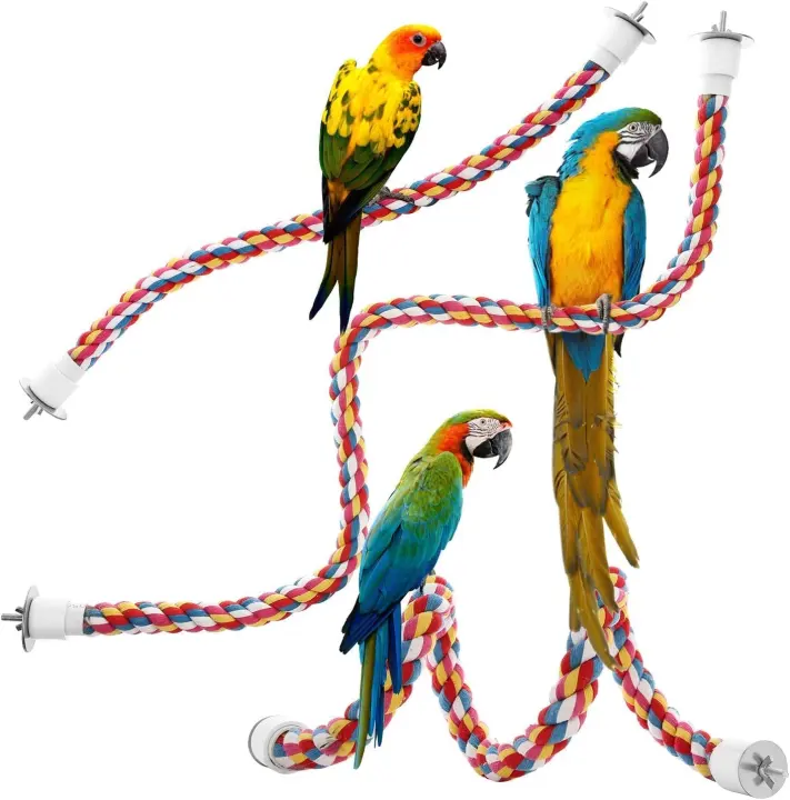 21in Rope Perch for Parrots — Bungee Bird Toy (Single Unit)
