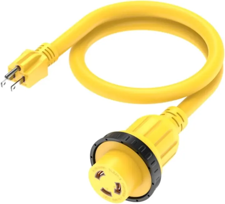 3 ft 30A-to-15A 110V Marine & RV Adapter Cord (NEMA 5-15P → L5-30R)