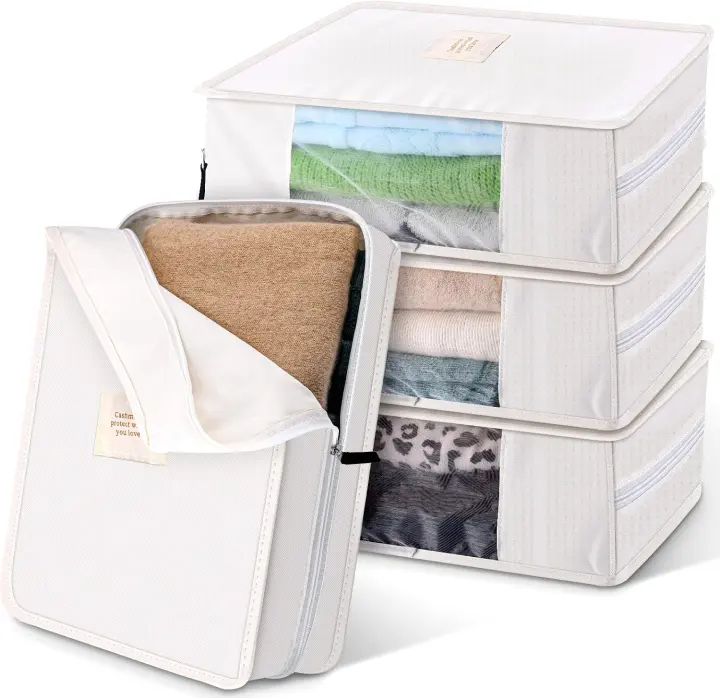 3-Pack Cotton Sweater Storage Bags — 15 in Cashmere Protectors