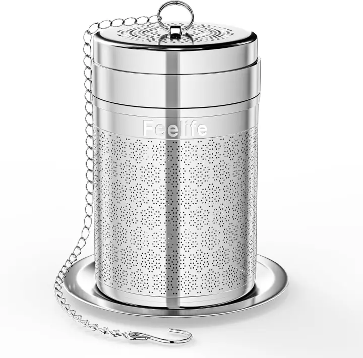 304 Stainless Steel Loose Leaf Tea Infuser Steeper (Threaded Lid)