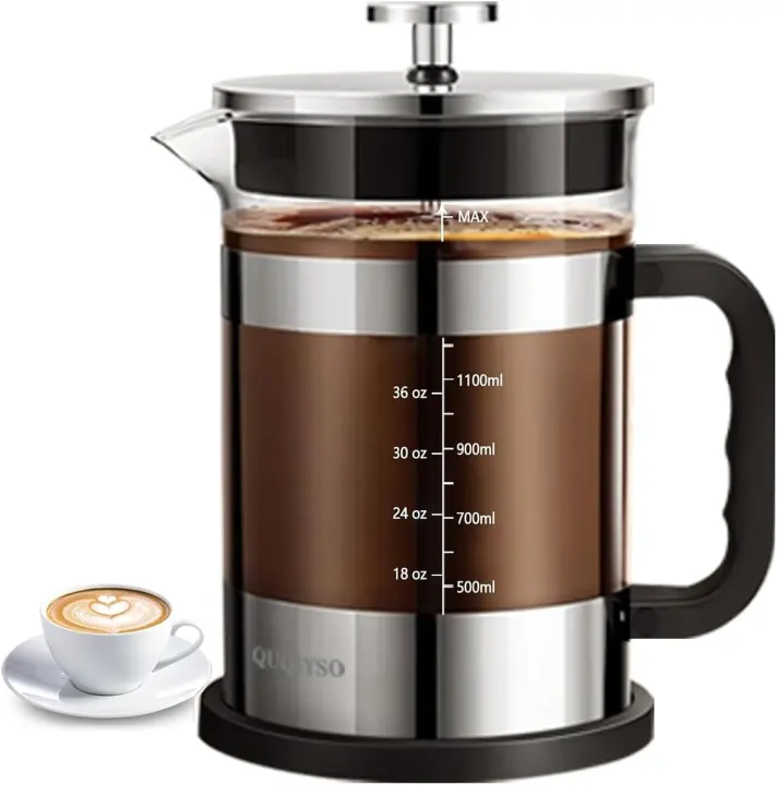 51 oz French Press Coffee Maker — Large Glass Plunger Pot
