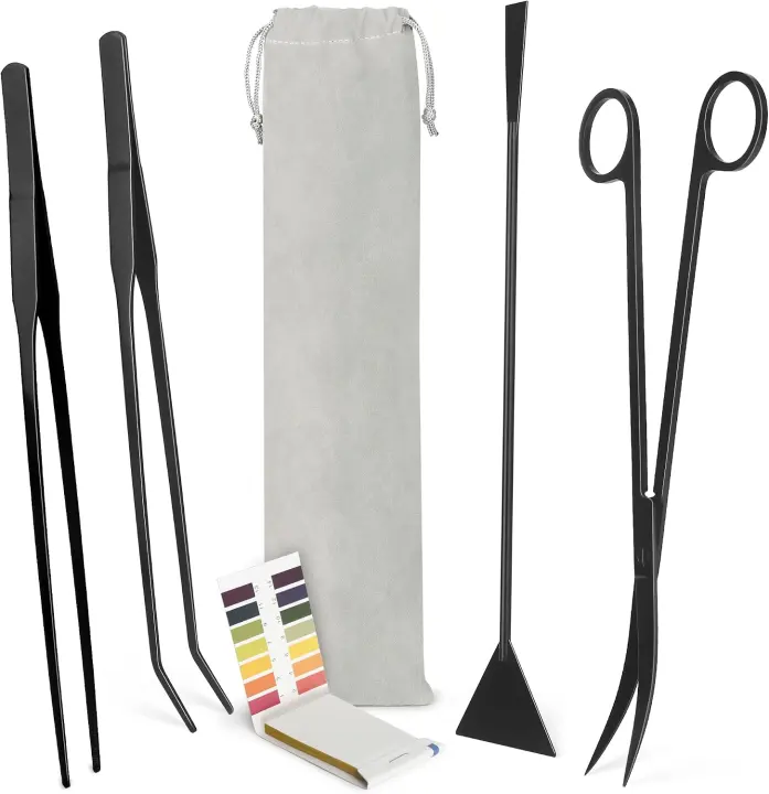 6-in-1 Aquascaping Tool Kit — Black Steel Aquatic Landscaping Tools