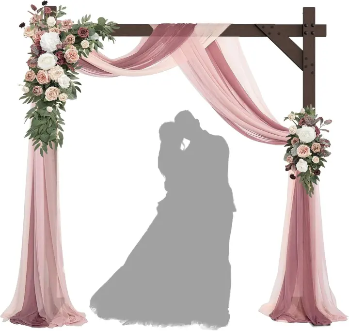 7.48FT Square Wooden Wedding Arch — Square Wood Ceremony Arbor