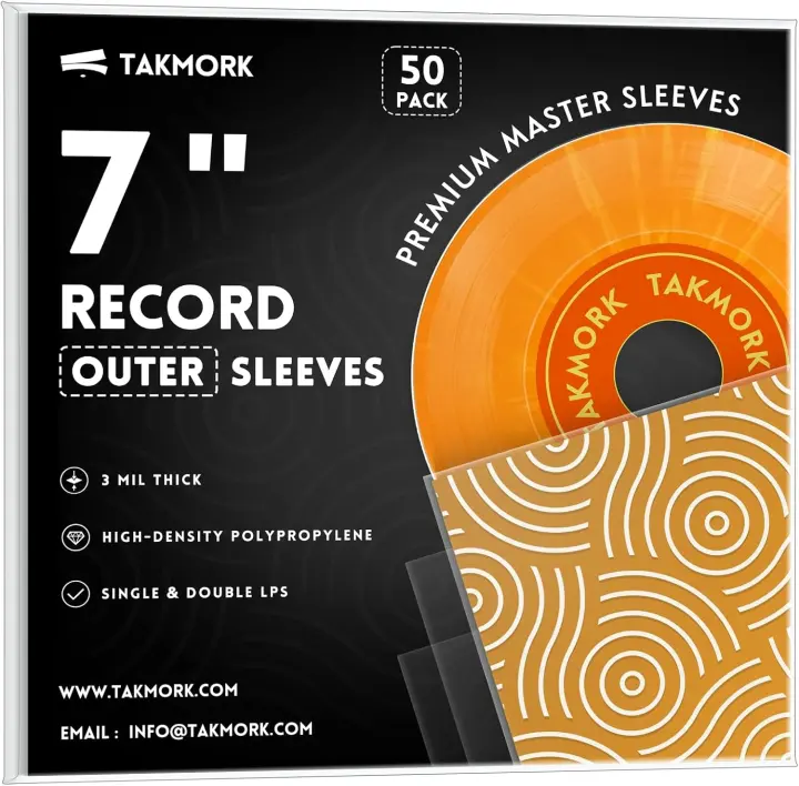 7-Inch Vinyl Outer Sleeves — 3 Mil Clear (50-Pack)