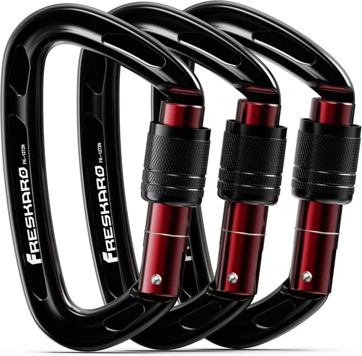 7075 Aluminum Screw‑Lock Climbing Carabiner — 4in, 25kN Rating