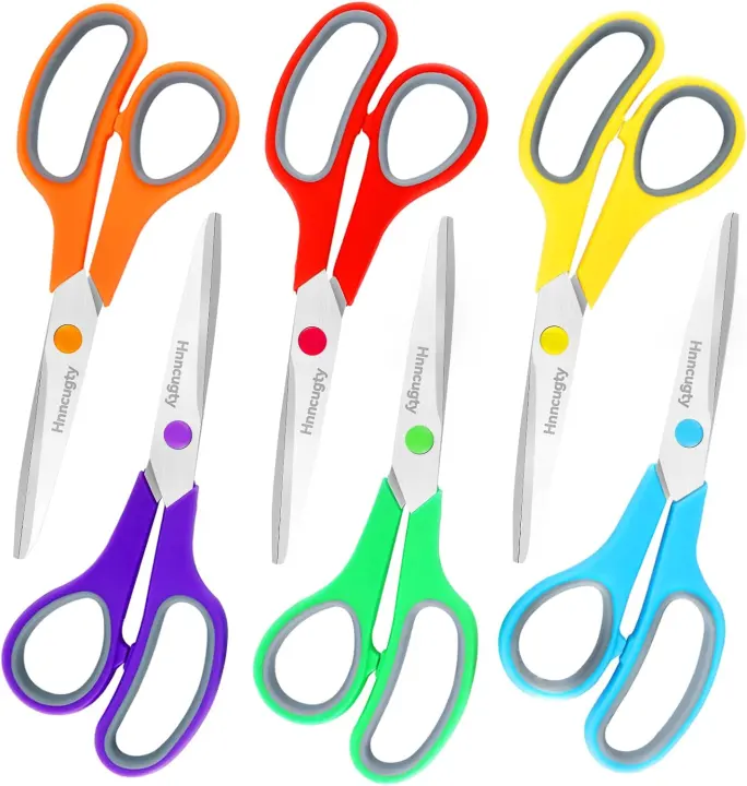 8-Inch Heavy-Duty Scissors — 6-Pack All-Purpose Set