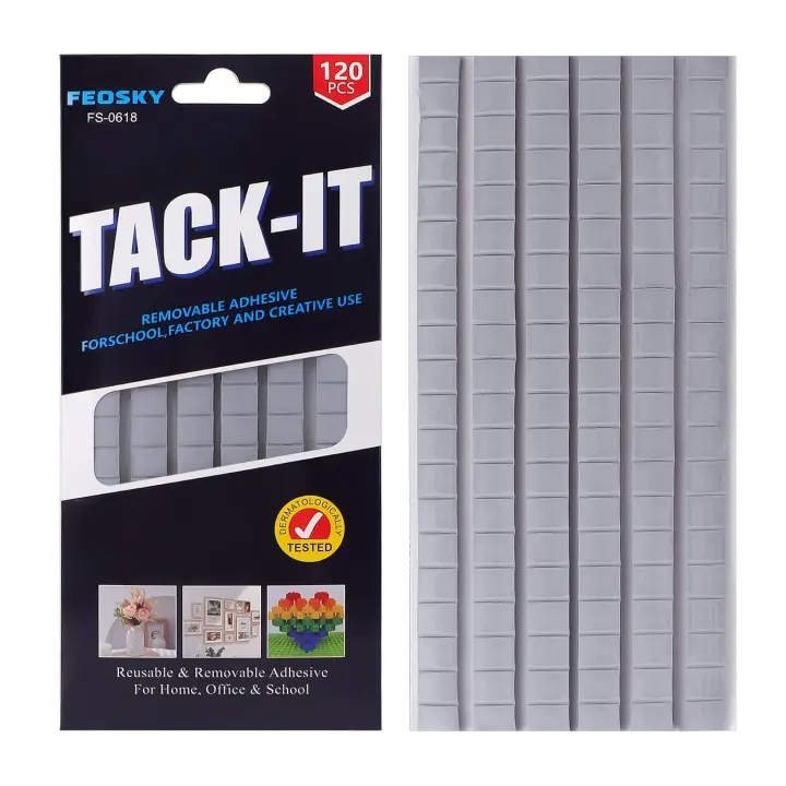 Adhesive Poster Putty — 120 Reusable Mounting Squares