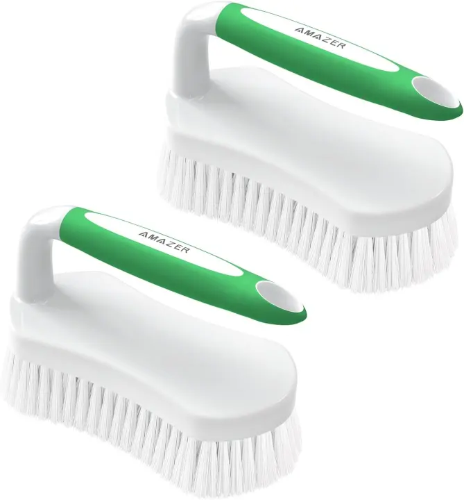 Amazer Scrub Brush 2-Pack — Comfort-Grip Heavy-Duty Cleaning Brushes