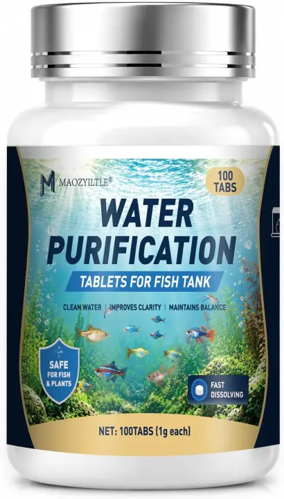 Aquarium Water Purification Tablets — 100-Count Clarifier for Tanks