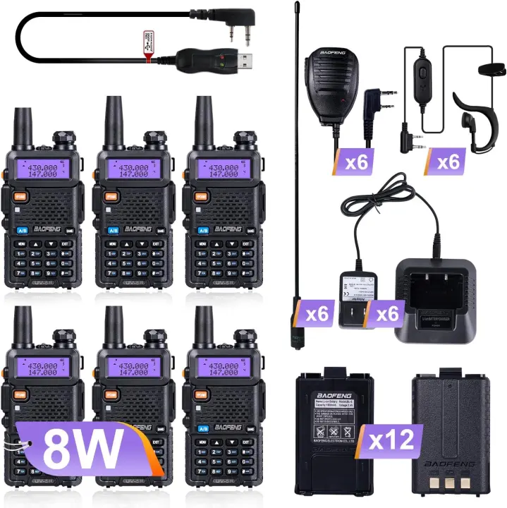 BaoFeng UV-5R 6-Pack Ham Radio Kit with Accessories