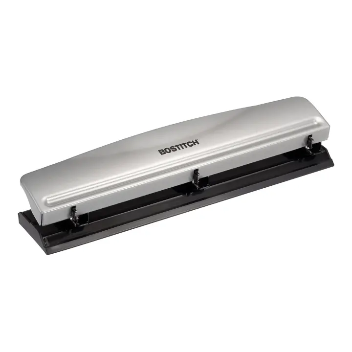 Bostitch Office 3-Hole Punch — Metal, 12-Sheet Capacity