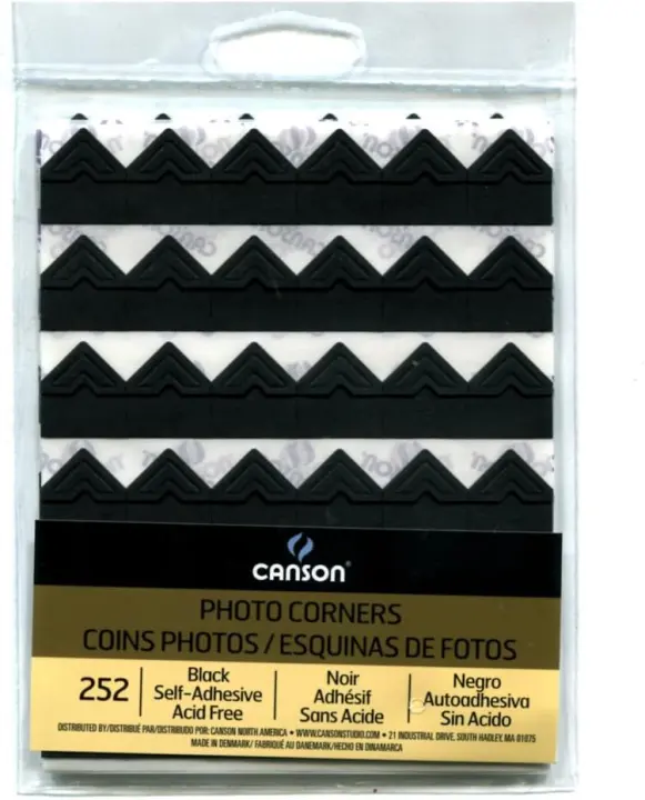 Canson Black Self-Adhesive Photo Corners — 252-Pack (Archival)