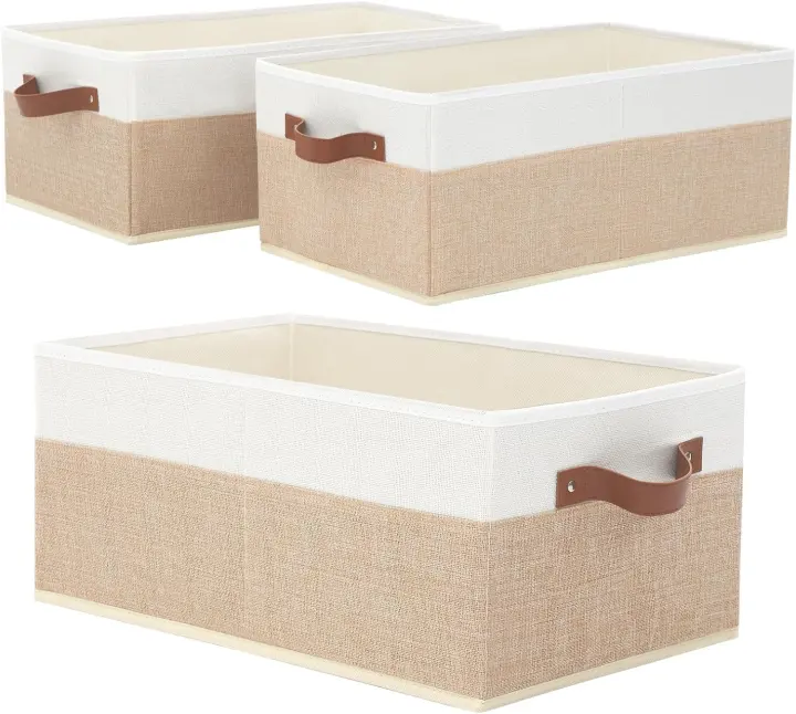Closet Organizer Bins 3-Pack — Large Fabric Storage Boxes