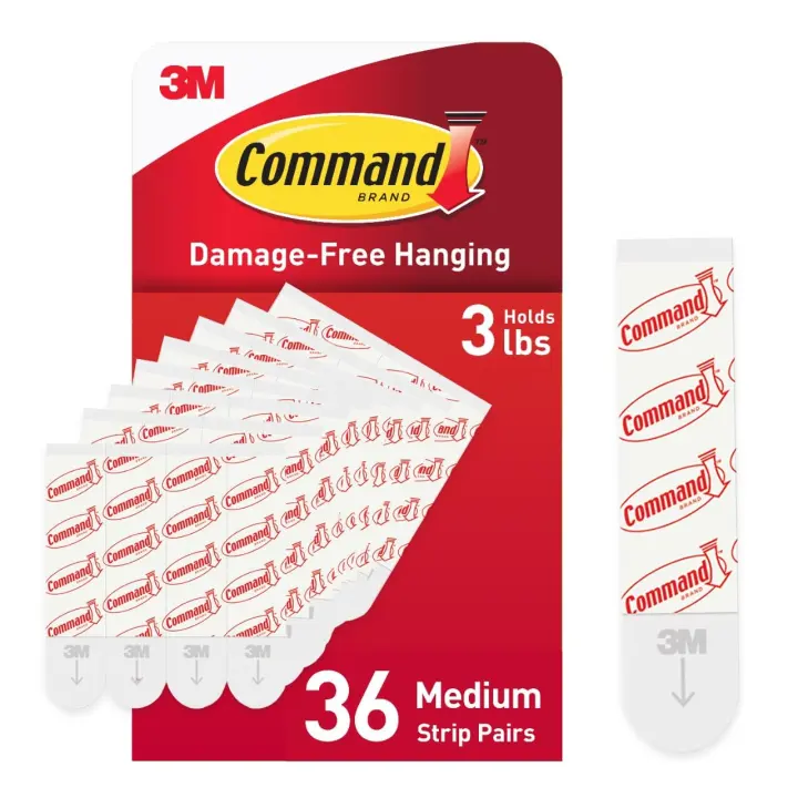 Command Indoor Medium Replacement Strips — 36 Pack