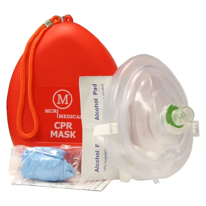 CPR Pocket Rescue Mask — Adult/Child Resuscitator with Case & Strap