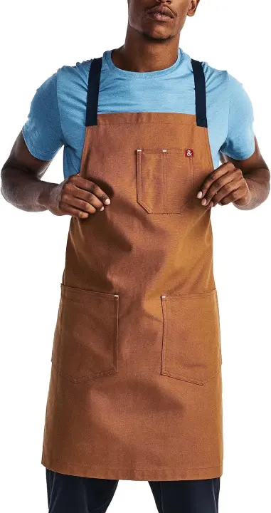 Crossback Chef Apron — Canvas Work Apron with Pockets & Towel Loop (Caviar Black)