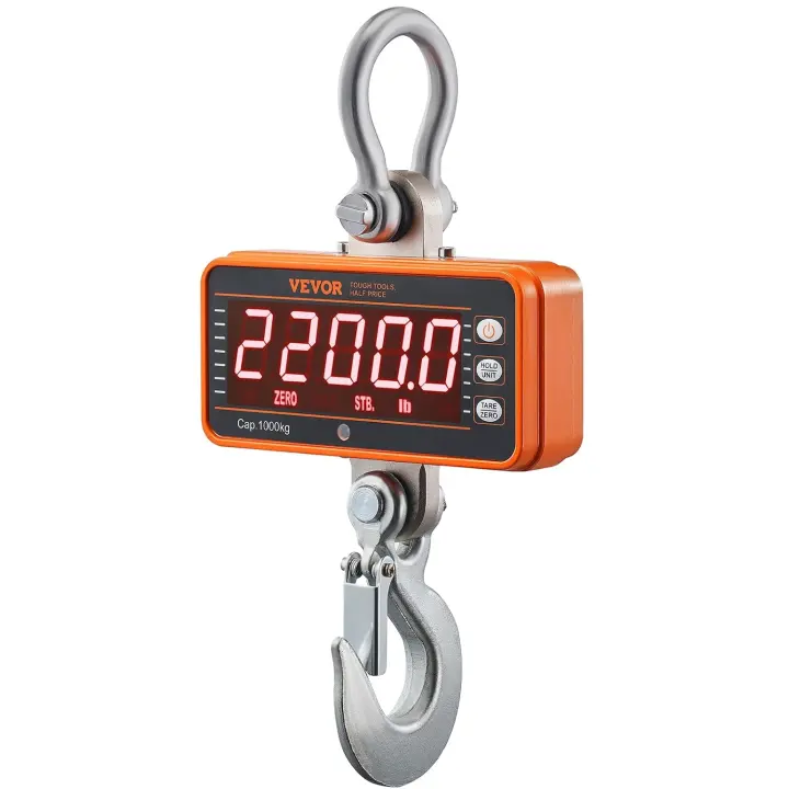 Digital Crane Hanging Scale — Heavy-Duty 2200 lb (1000 kg)