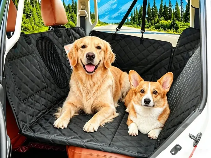 Dog Back Seat Extender — Hard-Bottom 1680D Car Seat Cover