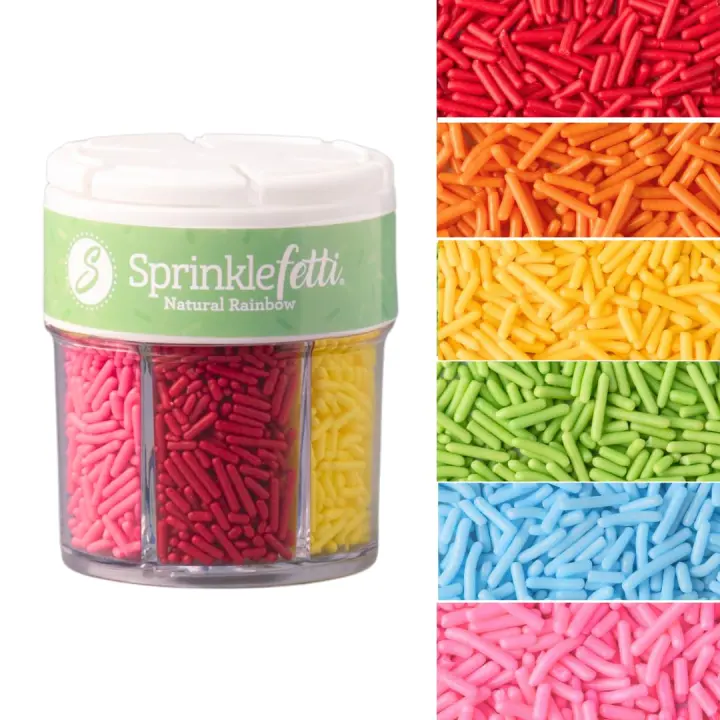 Dye-Free Rainbow Jimmies — 6-Cell Variety Jar (2.75 oz)