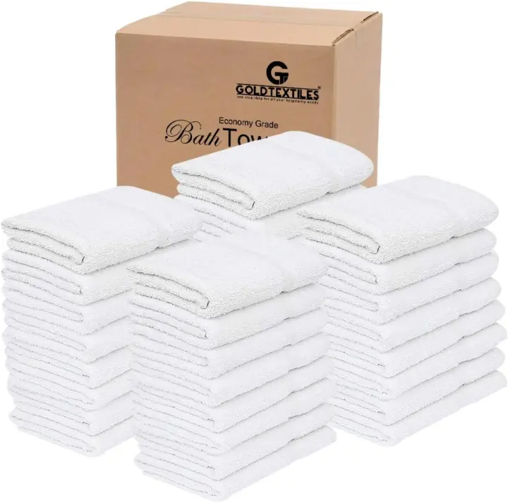 Economy Cotton-Blend Bath Towels — 24 x 48 in (120 Pack)