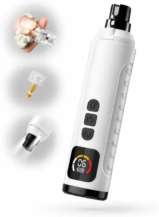 Electric Dog & Cat Nail Grinder — 6-Speed Quiet Trimmer with LED