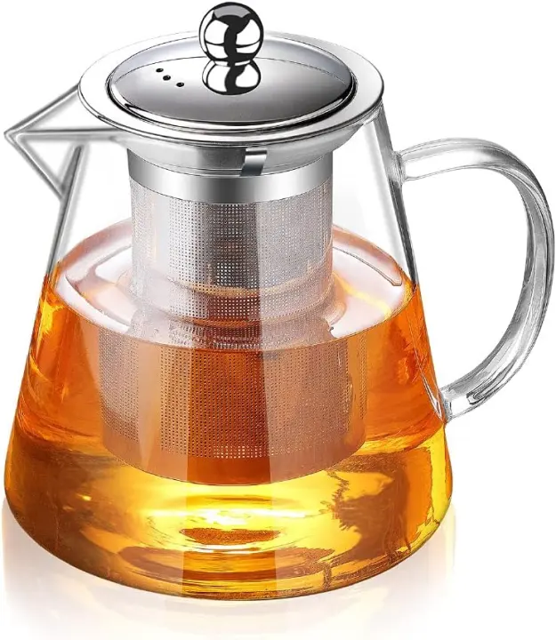 Glass Stovetop Teapot with Stainless Infuser — 43 oz (1300 ml)