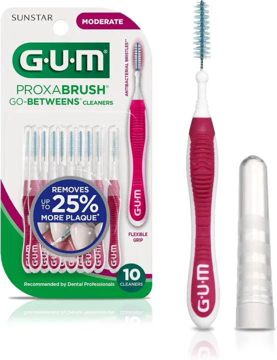 GUM Proxabrush Go-Betweens Moderate Interdental Brushes — 10 Pack