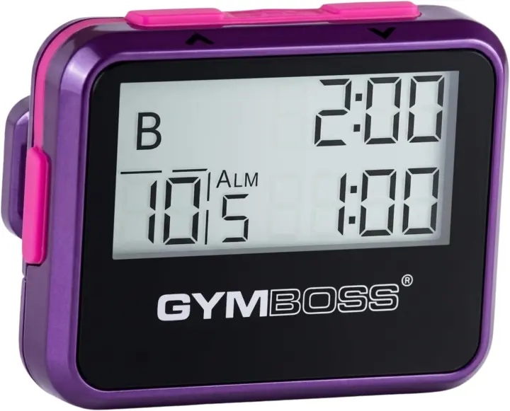 Gymboss Interval Timer & Stopwatch — Violet/Pink Metallic Gloss