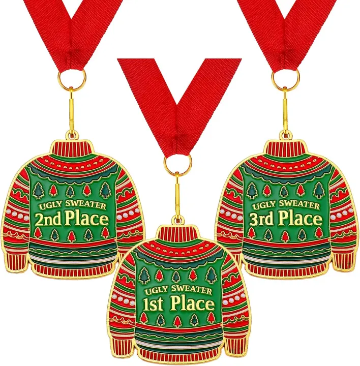 Haull Holiday Ugly Sweater Contest Medals — 1st/2nd/3rd Place Set