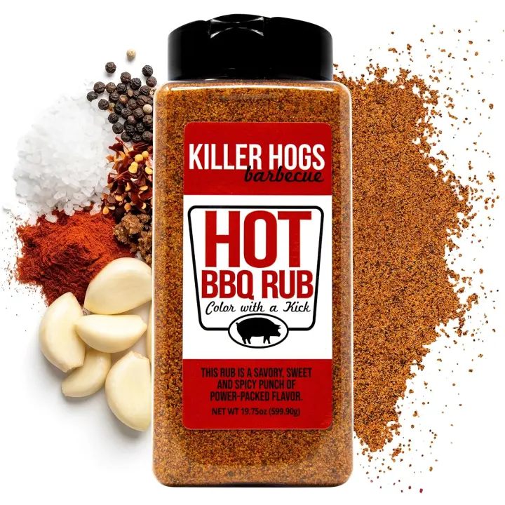 Killer Hogs Hot BBQ Rub — Championship Grill Seasoning (19.8 oz)