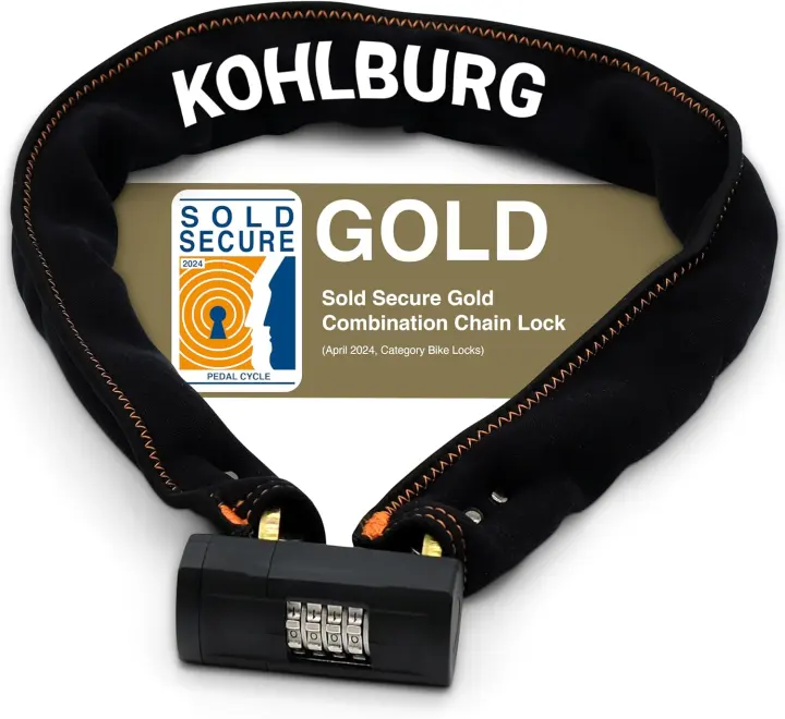 KOHLBURG Heavy-Duty Combination Chain Bike Lock — 43 in (110 cm)