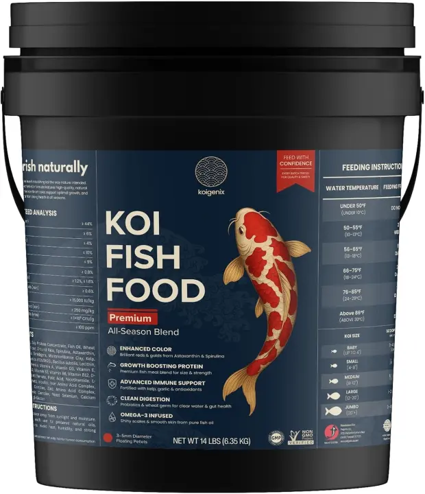 Koi Fish Food (14 lb) — High-Protein Growth & Color Pellets