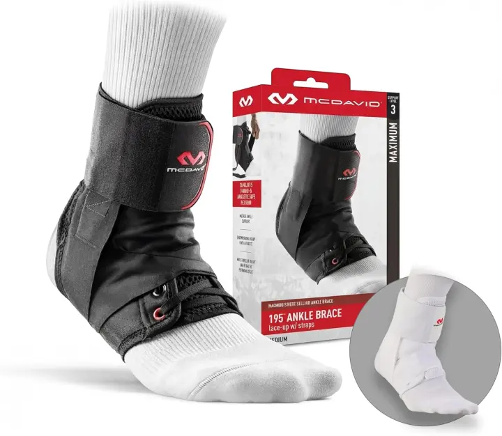 Lace-Up Figure-8 Ankle Brace with Side Stabilizers — Men & Women