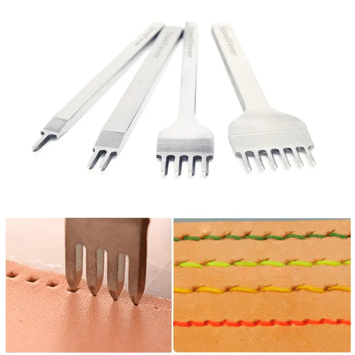 Leather Hole Punch Set — 1/2/4/6 Prong Lacing Punches (4mm)