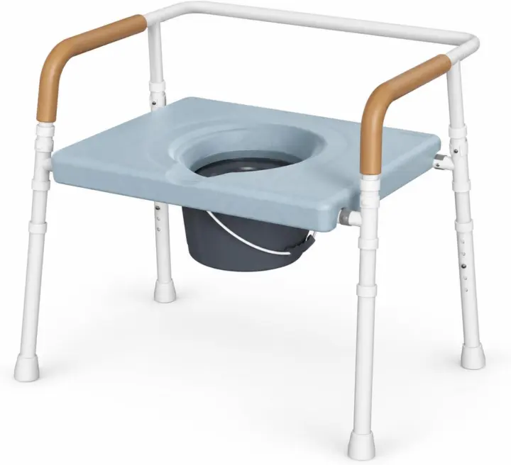 Loyoda Heavy-Duty Bedside Commode Chair — 500 lb, 23.4in Extra-Wide Seat