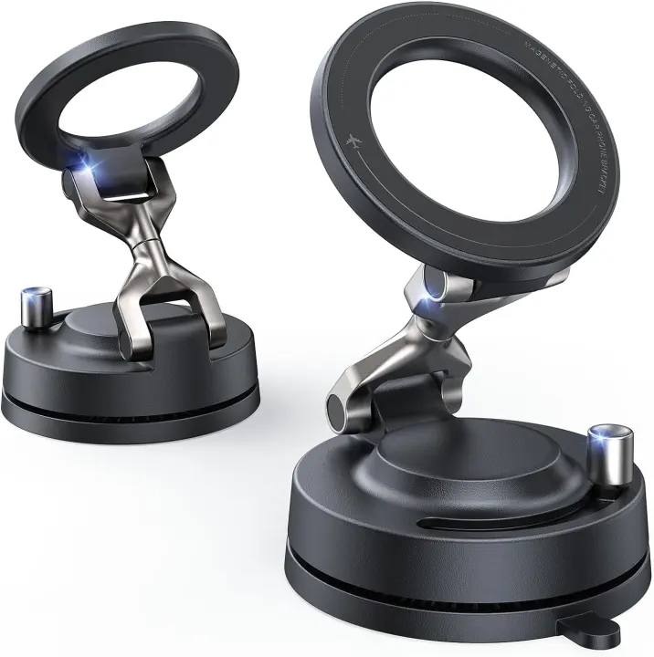 MagSafe Car Mount with Metal Alloy Arm — Powerful Suction & Adjustable Hold