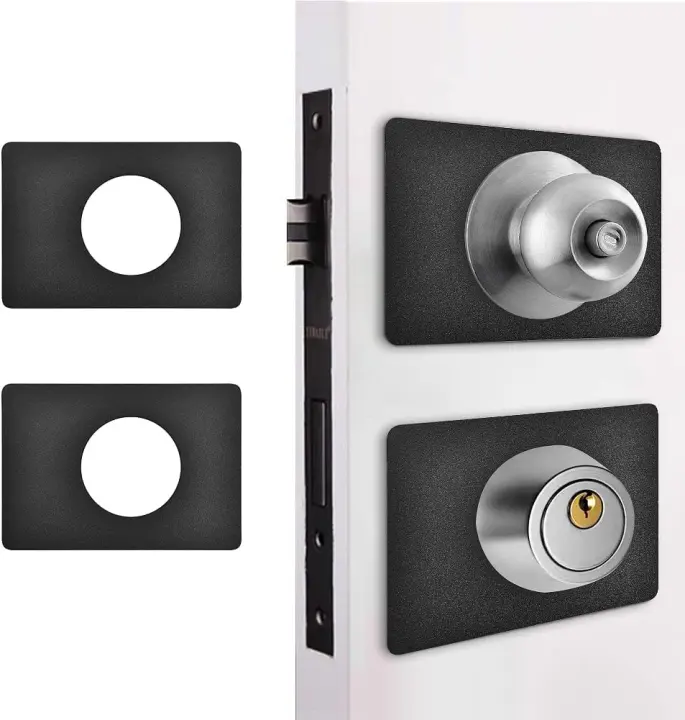 Matte Black Door Knob & Deadbolt Reinforcement Backplate — 2-Pack