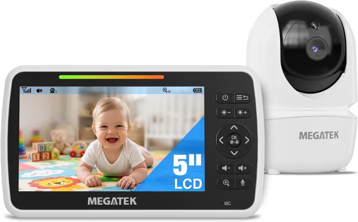 MEGATEK 5" Video Baby Monitor with Camera & Audio (No Wi‑Fi)