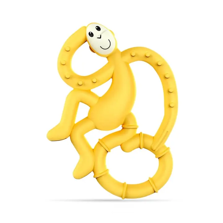 Mini Monkey Silicone Teether & Gel Applicator — Yellow