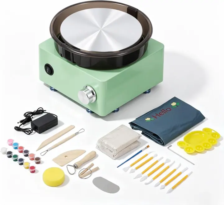 Mini Pottery Wheel for Kids — 6" Metal Turntable Kit