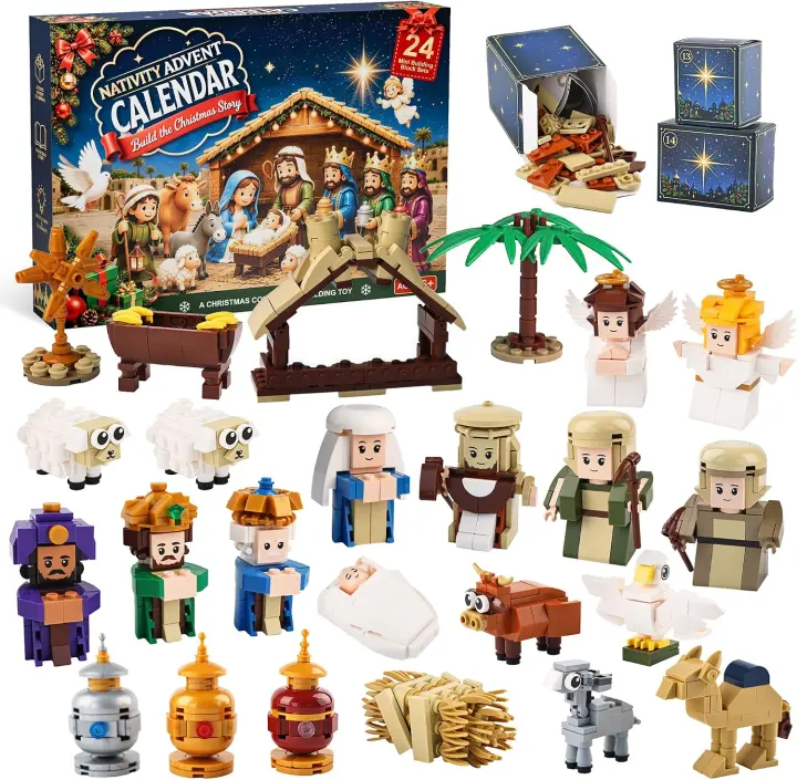 Nativity Advent Calendar 2026 — Kids 24-Day Building Blocks Set