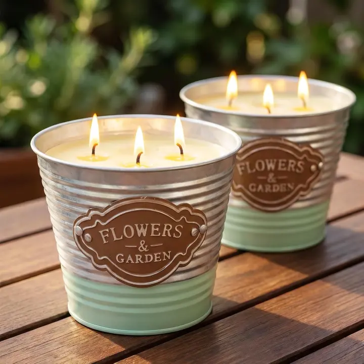 Outdoor Citronella 3-Wick Candles — 2-Pack Tin Set