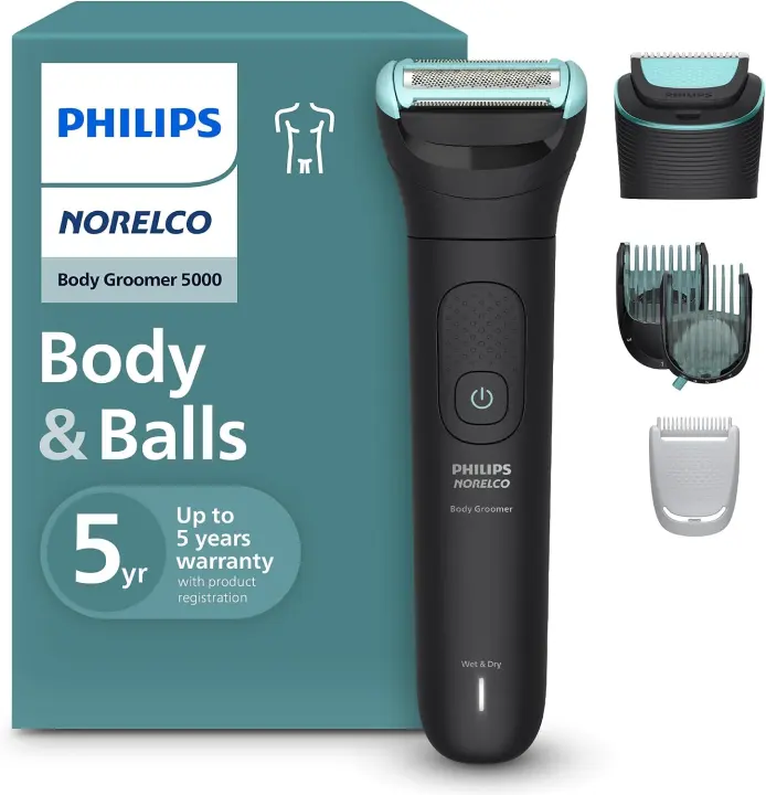 Philips Norelco Body Groomer 5000 — Dual-Head Body & Intimate Trimmer