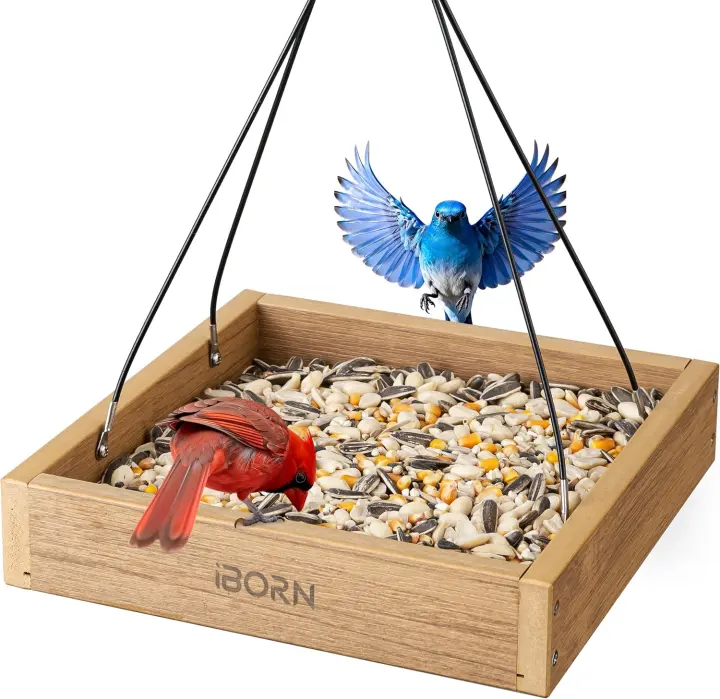 Platform Bird Feeder Tray (WPC Cedar-Look) — 3 lb Capacity