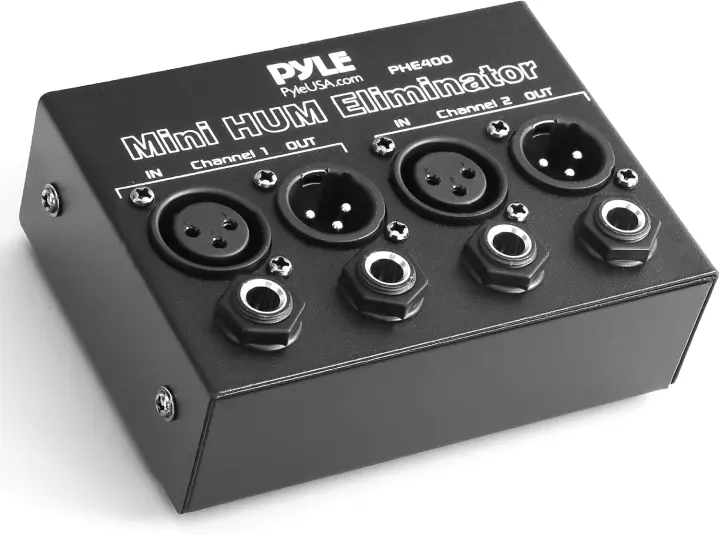 Pyle Compact Mini Hum Eliminator — 2-Channel Passive Ground Loop Isolator